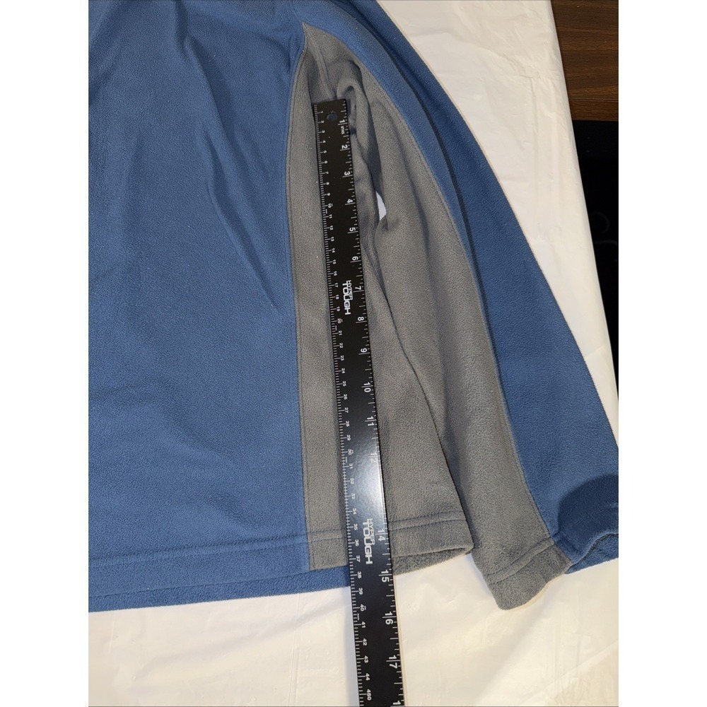 LL Bean Sweater Adult Large Blue & gray Fleece 1/4 Zip Long Sleeve Mens DAAP8 - Picture 7 of 12